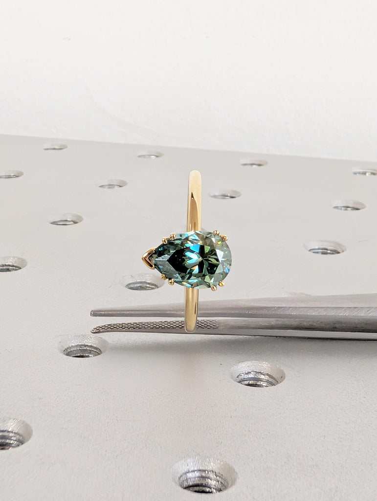 Green Moissanite Ring
