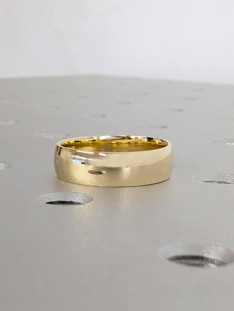 14K Solid Gold Chunky Dome Ring, Classic Dome Wedding Band 5mm, Men's Engagement Ring, Comfort Fit Band image #2