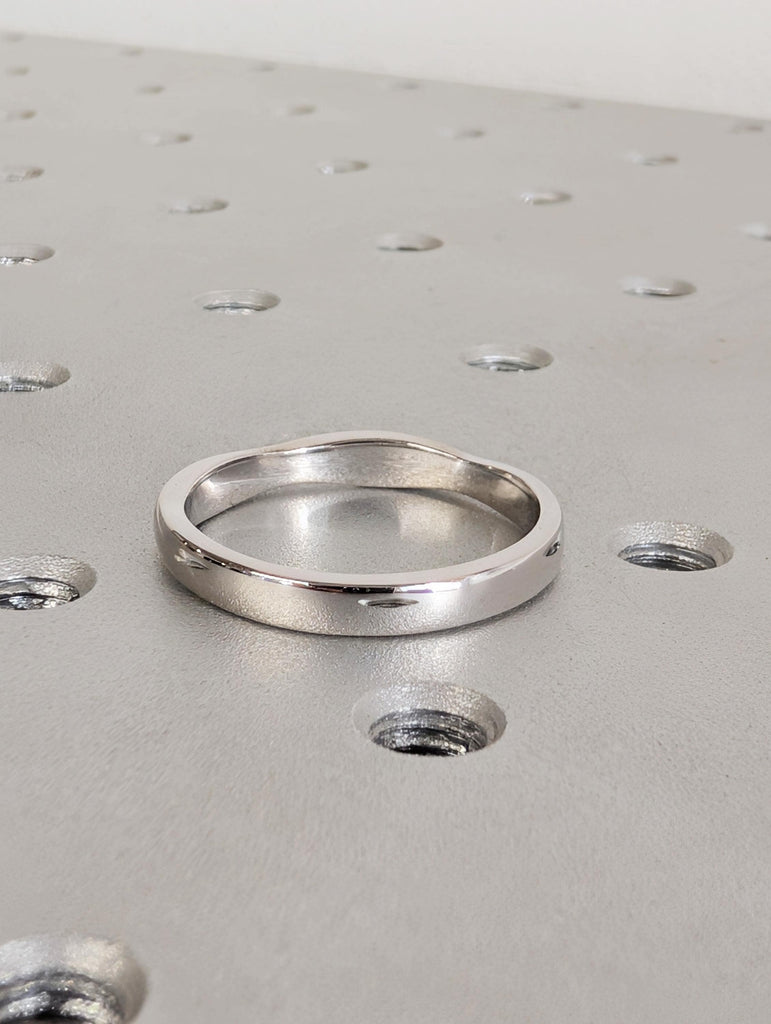 Twisted Half Pave Diamond Band, 18K White Gold Matching Engagement Ring, Personalized Stacking Ring image #5