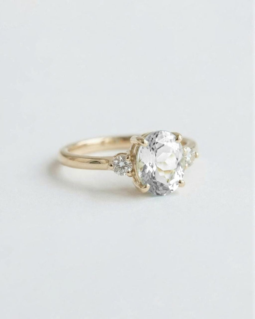 1-2 Carat Oval Lab Grown Diamond Ring | D/F VVS Diamond Thin Engagement Ring | Dainty Ring | 14k Yellow Gold Rings for Women