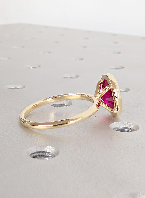 14K Yellow Gold Oval Cut Ruby Engagement Ring, July Birthstone Ring image #15