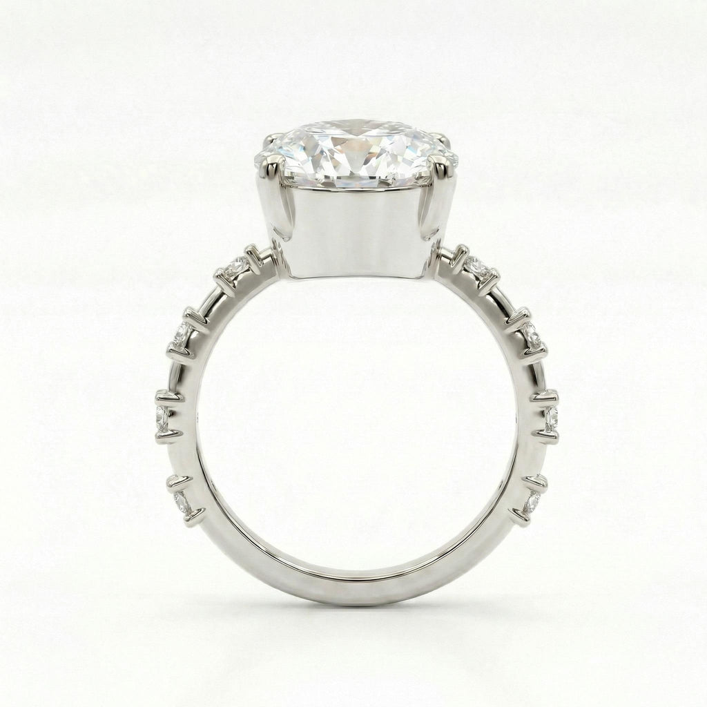 Huge 5ct Oval Lab Diamond Engagement Ring | White Gold Oval cut Ring | Classic Simple Bridal Ring | IGI Lab Grown Diamond image #4