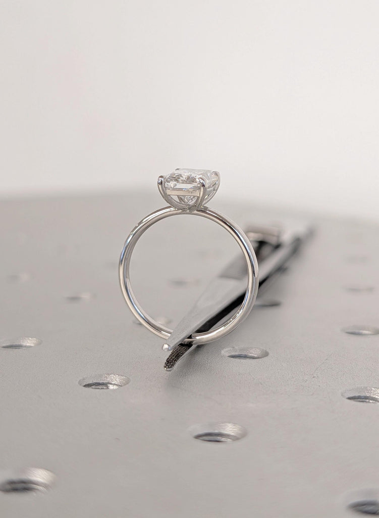Radiant Moissanite Engagement Ring, 14K Gold / 18k Gold / Platinum Promise Ring, Moissanite Solitaire Rings, Everyday Jewelry, Ring For Her image #5