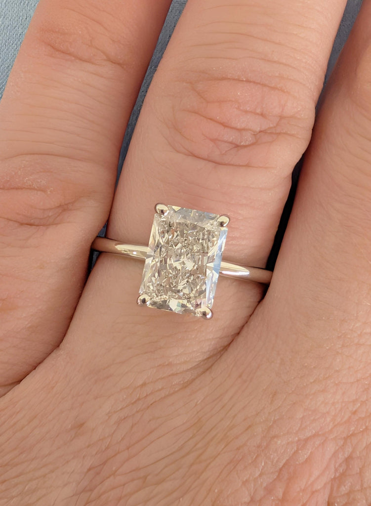 Radiant Moissanite Engagement Ring, 14K Gold / 18k Gold / Platinum Promise Ring, Moissanite Solitaire Rings, Everyday Jewelry, Ring For Her image #2