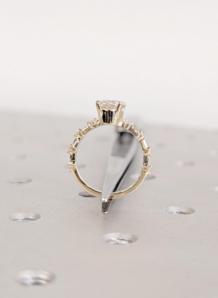 14K Yellow Gold Engagement Rings, Solid Gold Woman's Ring, Diamond Jewelry, Unique Lab Grown Diamond Ring, Wedding Ring, Anniversary Ring image #4