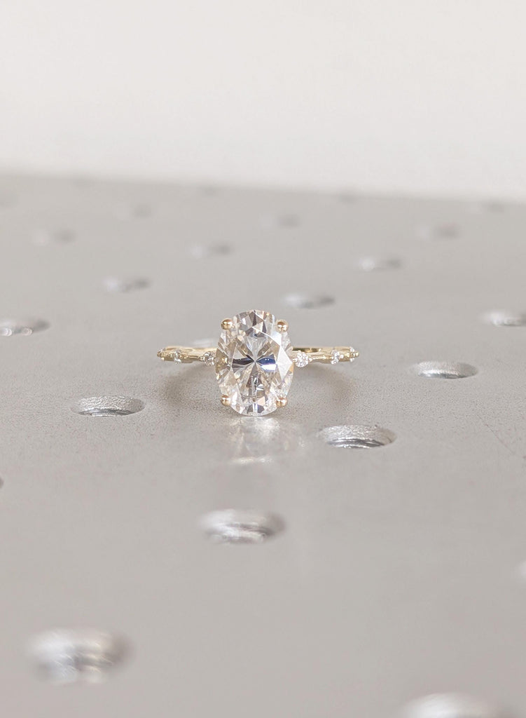 14K Yellow Gold Engagement Rings, Solid Gold Woman's Ring, Diamond Jewelry, Unique Lab Grown Diamond Ring, Wedding Ring, Anniversary Ring image #14