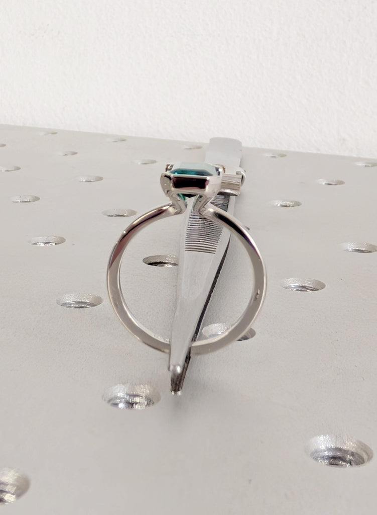 Emerald Ring, Bezel Set Green Lab Emerald Engagement Ring, Platinum 14k/18k Gold May Birthstone Promise Ring, Personalized Bridal Jewelry image #12