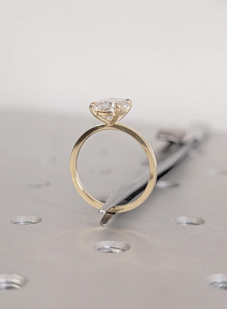 Moissanite Engagement Rings, Cushion Cut Moissanite Ring, 14K Yellow Gold Solitaire Wedding Ring, Rings For Woman, Statement Ring, Gold Ring image #7