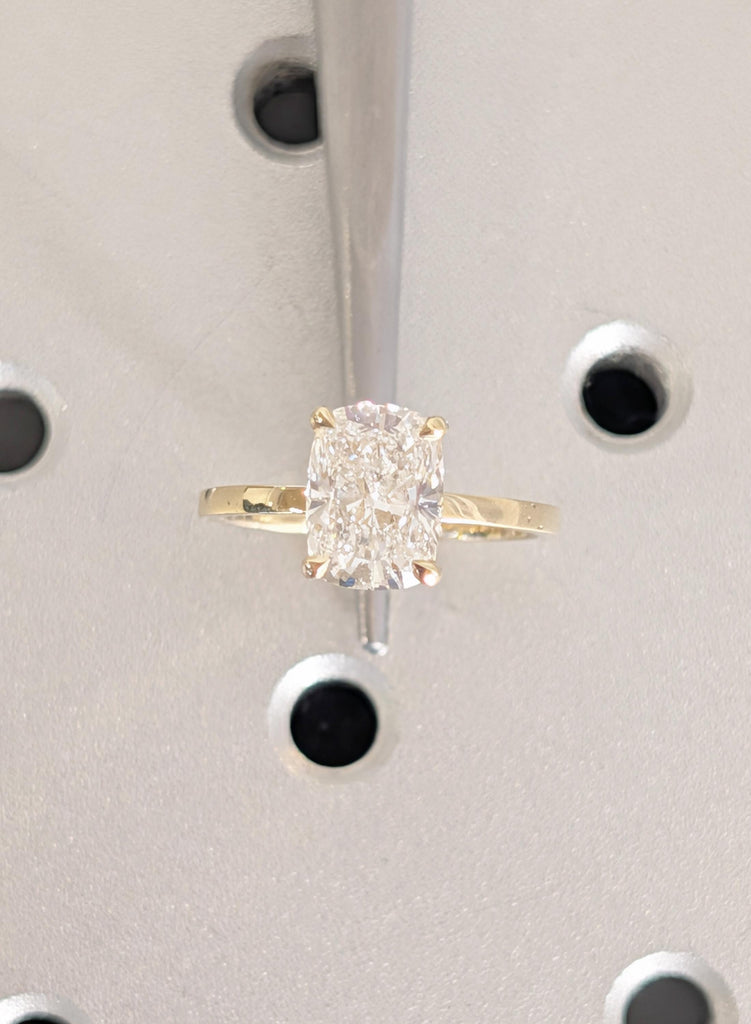Moissanite Engagement Rings, Cushion Cut Moissanite Ring, 14K Yellow Gold Solitaire Wedding Ring, Rings For Woman, Statement Ring, Gold Ring image #8