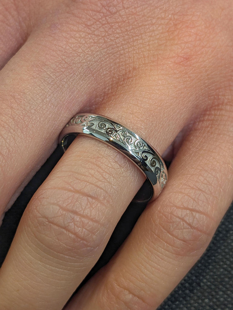 5mm Solid Gold Wedding Band for Him | Vintage Wedding Ring | Handmade Filigree Ring | Mens Engagement Ring | Alternative Ring image #7
