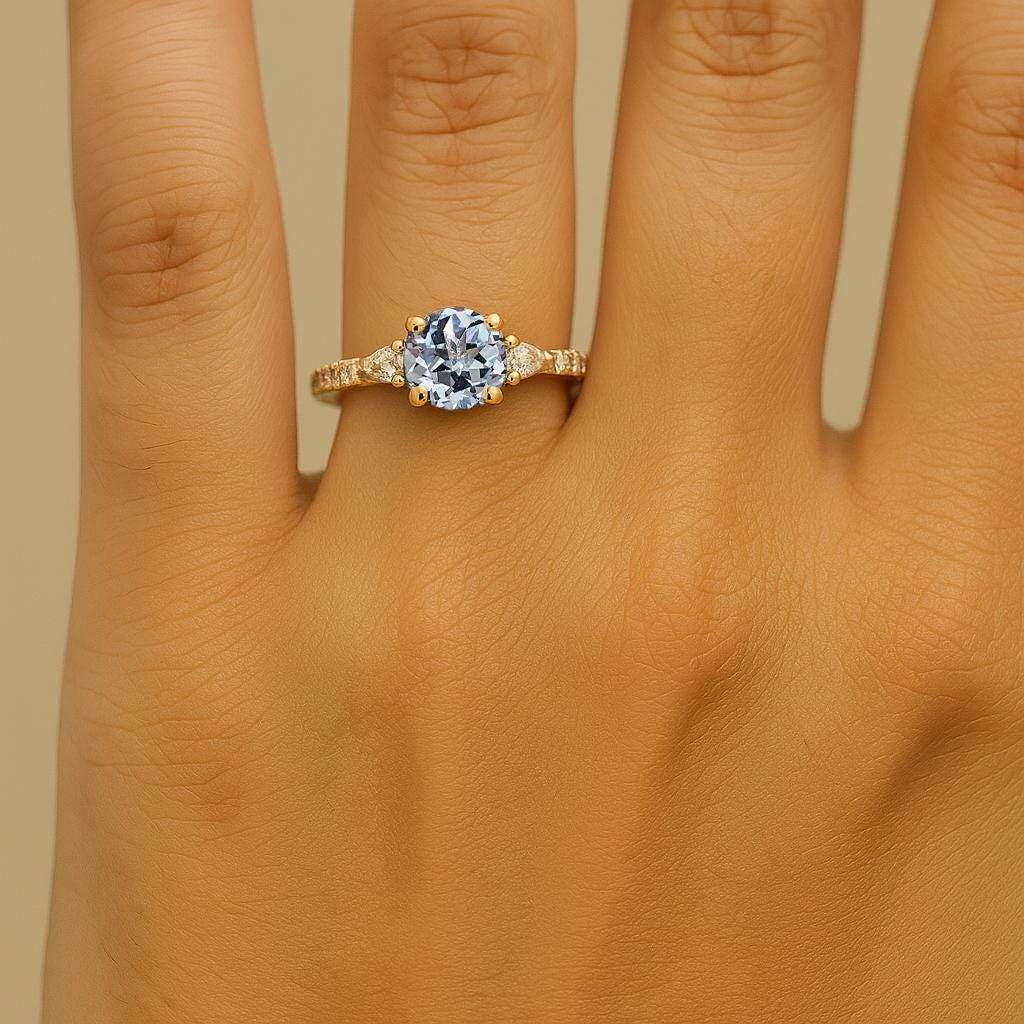 Half Eternity Rings, Lab Aquamarine Jewelry