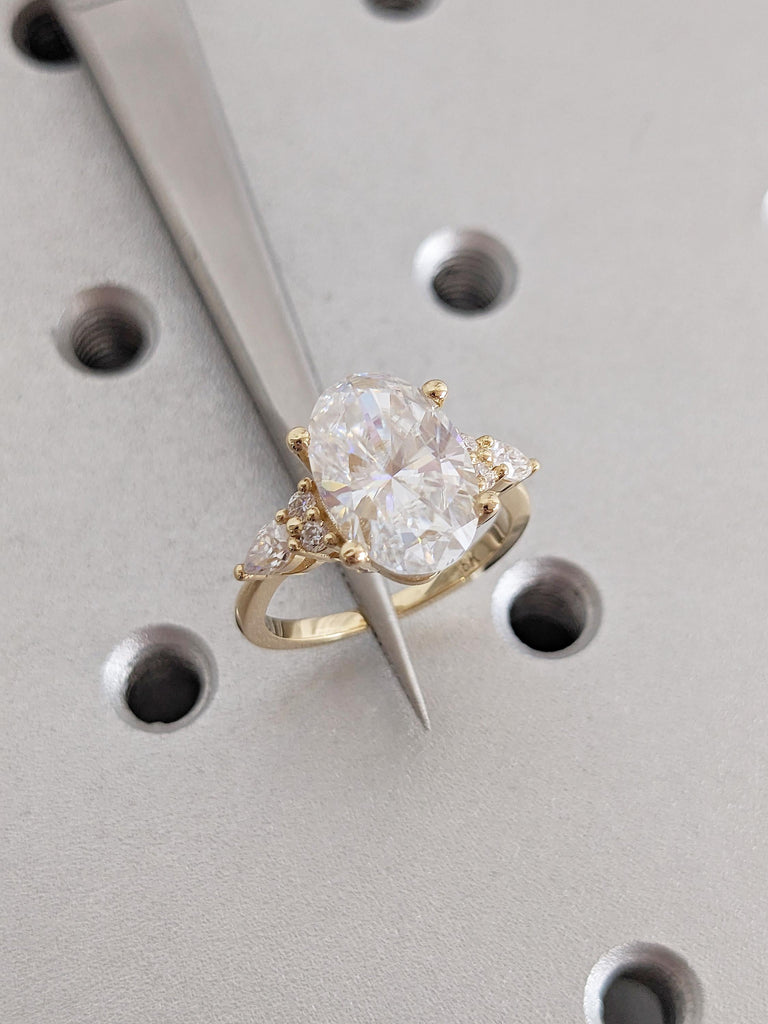 Art Deco 18k Solid Gold Wedding Statement Rings