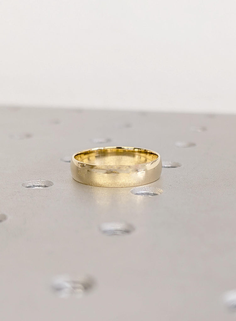 14K Solid Yellow Gold Wedding Band, Male Wedding Ring, Minimalist Men's Ring, Men Gold Ring, Wedding Rings For Men, Engagement Rings For Men image #7