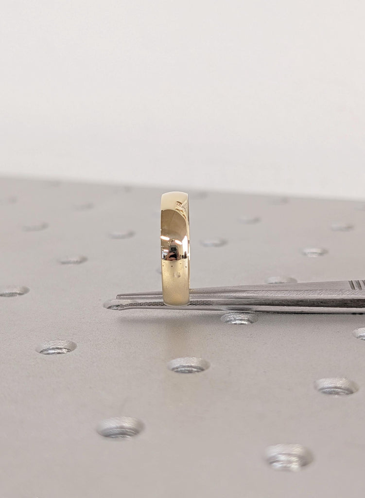 14K Solid Yellow Gold Wedding Band, Male Wedding Ring, Minimalist Men's Ring, Men Gold Ring, Wedding Rings For Men, Engagement Rings For Men image #10