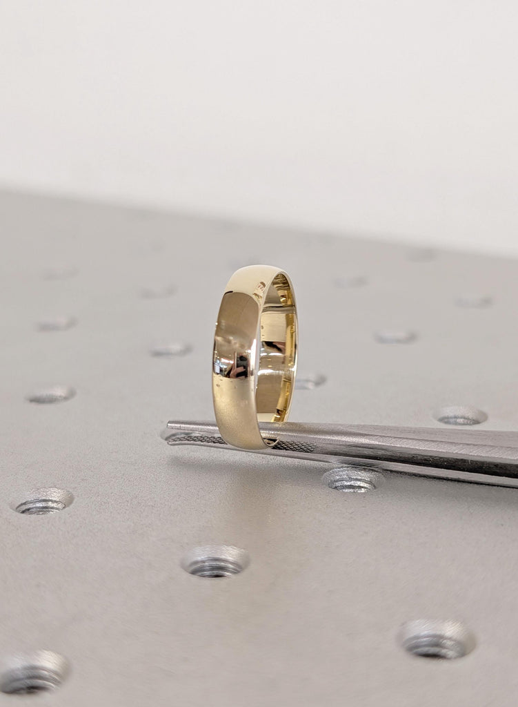 14K Solid Yellow Gold Wedding Band, Male Wedding Ring, Minimalist Men's Ring, Men Gold Ring, Wedding Rings For Men, Engagement Rings For Men image #11