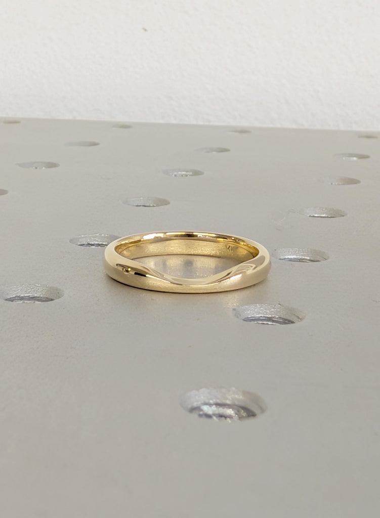 Wedding Band Women, 14K Yellow Gold Stacking Ring For Women, Matching Ring For Her, Ring Stacks, Minimalist Solid Gold Ring, Promise Ring image #4