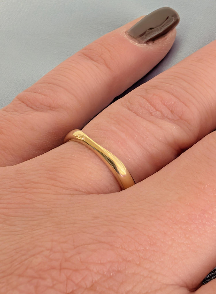 Wedding Band Women, 14K Yellow Gold Stacking Ring For Women, Matching Ring For Her, Ring Stacks, Minimalist Solid Gold Ring, Promise Ring image #13