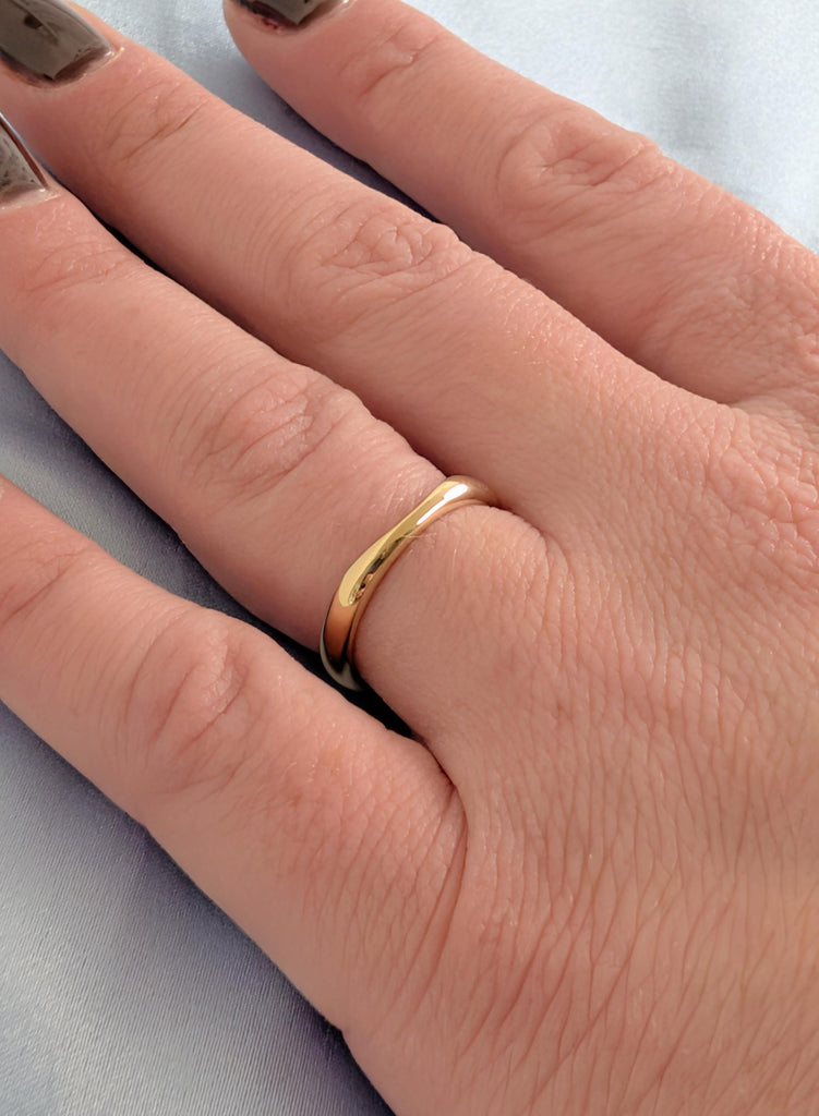 Wedding Band Women, 14K Yellow Gold Stacking Ring For Women, Matching Ring For Her, Ring Stacks, Minimalist Solid Gold Ring, Promise Ring image #14