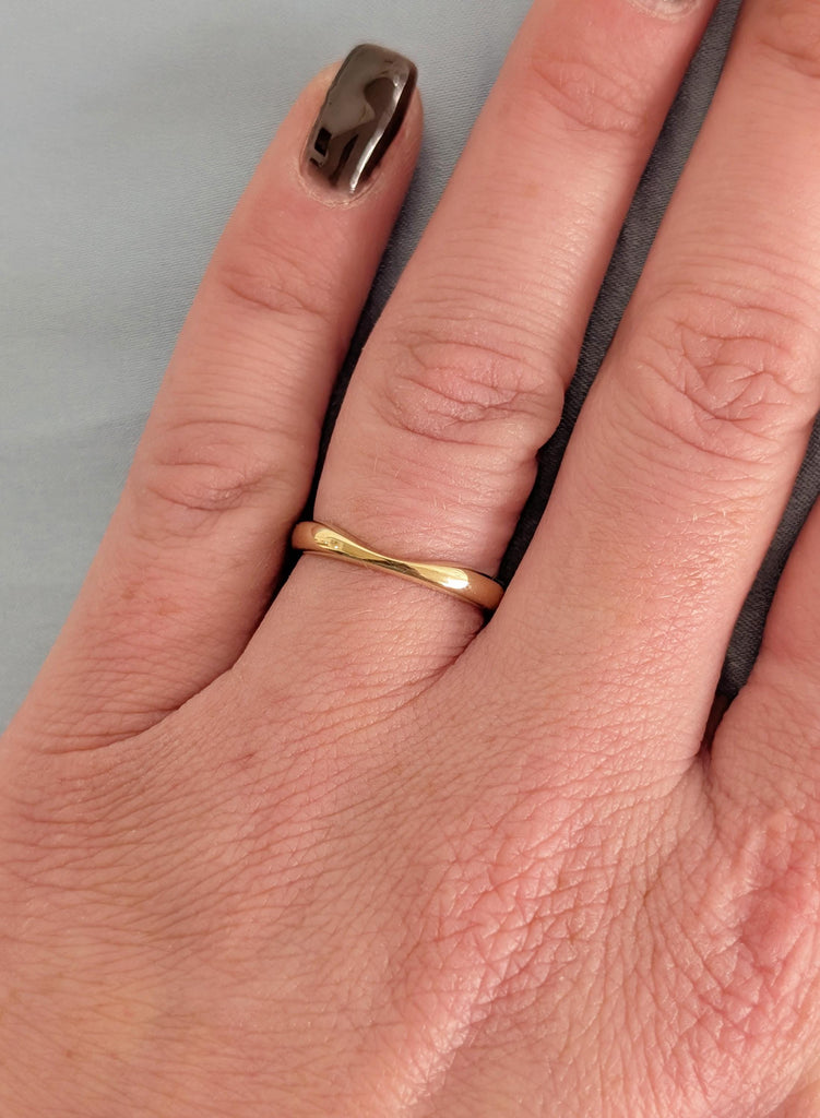 Wedding Band Women, 14K Yellow Gold Stacking Ring For Women, Matching Ring For Her, Ring Stacks, Minimalist Solid Gold Ring, Promise Ring image #12