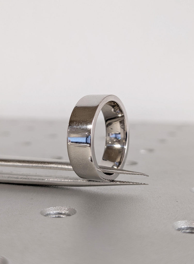 6mm Men's Diamond Wedding Band, 14K 18K Gold Wedding Ring For Men, Promise Rings For Him, Men's Modern Wedding Band, Handmade Gold Jewelry image #7