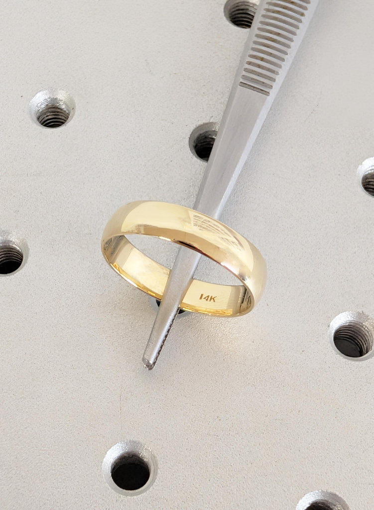 14K Solid Yellow Gold Wedding Band, Male Wedding Ring, Minimalist Men's Ring, Men Gold Ring, Wedding Rings For Men, Engagement Rings For Men image #3