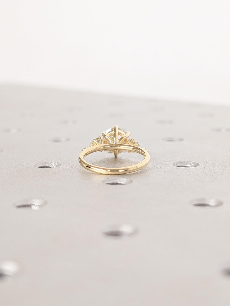 Lab Grown Diamond Engagement Ring, Snowdrift Cluster, Unique Gold Wedding Ring image #6