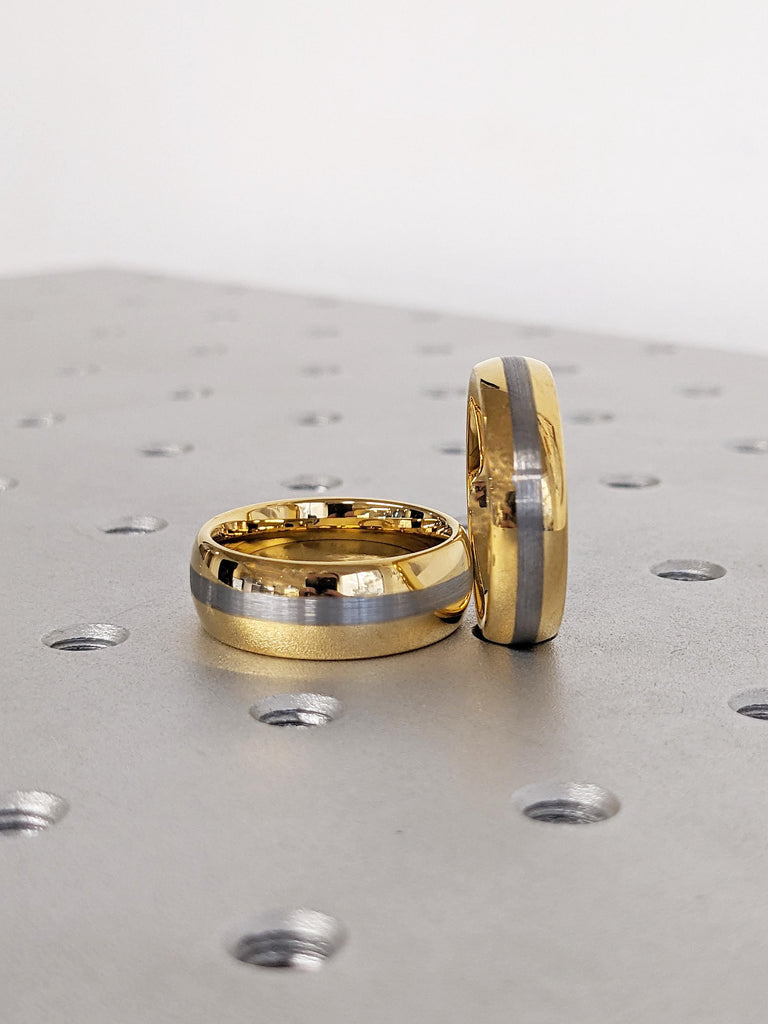 Yellow Gold Tungsten Ring