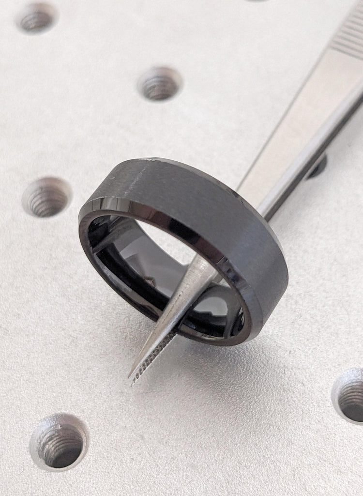 Black Tungsten Wedding Band for Men, 8mm Comfort Fit Ring, Black Men’s Ring, Modern Wedding Ring For Him, Gift for Husband, Men's Band Ring