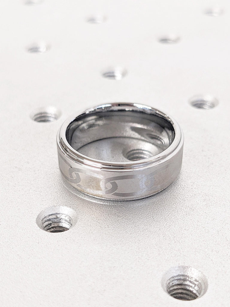 Tungsten Carbide Ring, 8mm Men's Wedding Band, Unique Celtic Ring for Him image #6