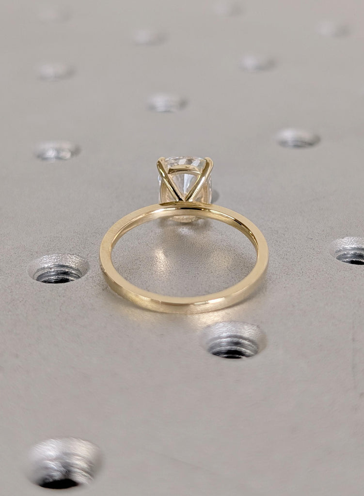 Moissanite Engagement Rings, Cushion Cut Moissanite Ring, 14K Yellow Gold Solitaire Wedding Ring, Rings For Woman, Statement Ring, Gold Ring image #5