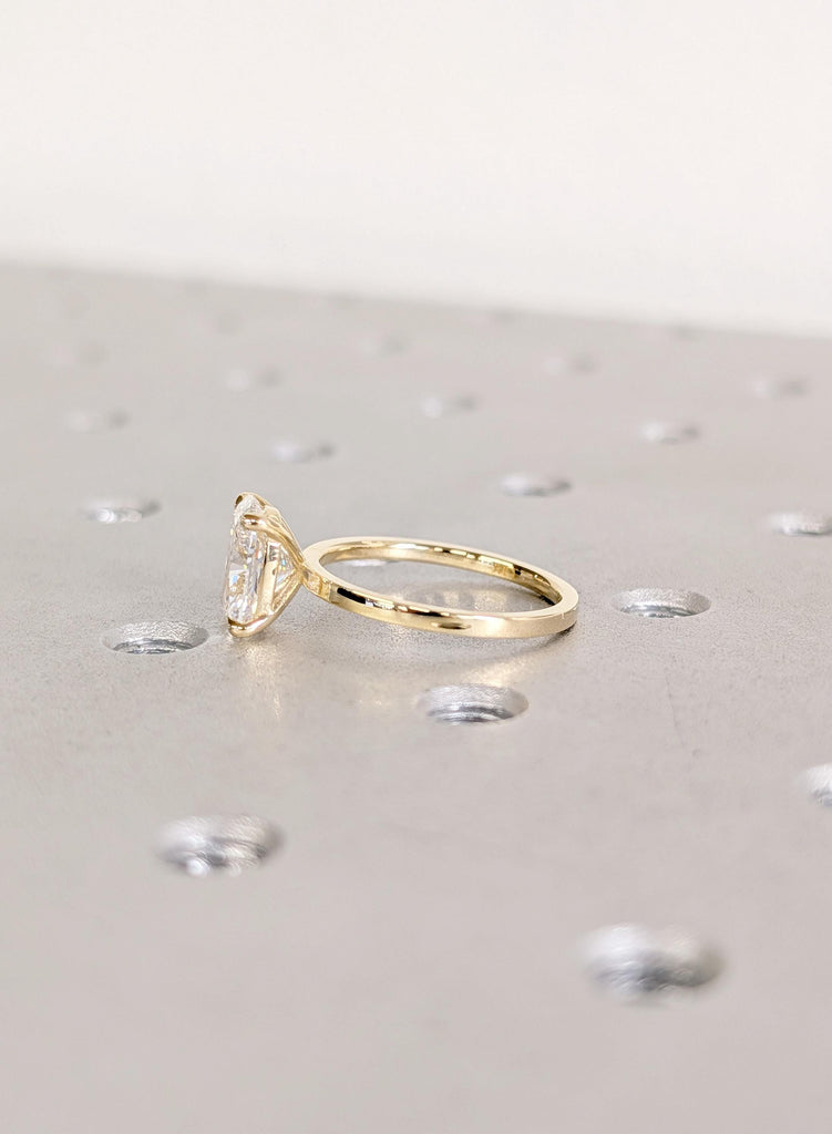 Moissanite Engagement Rings, Cushion Cut Moissanite Ring, 14K Yellow Gold Solitaire Wedding Ring, Rings For Woman, Statement Ring, Gold Ring image #6