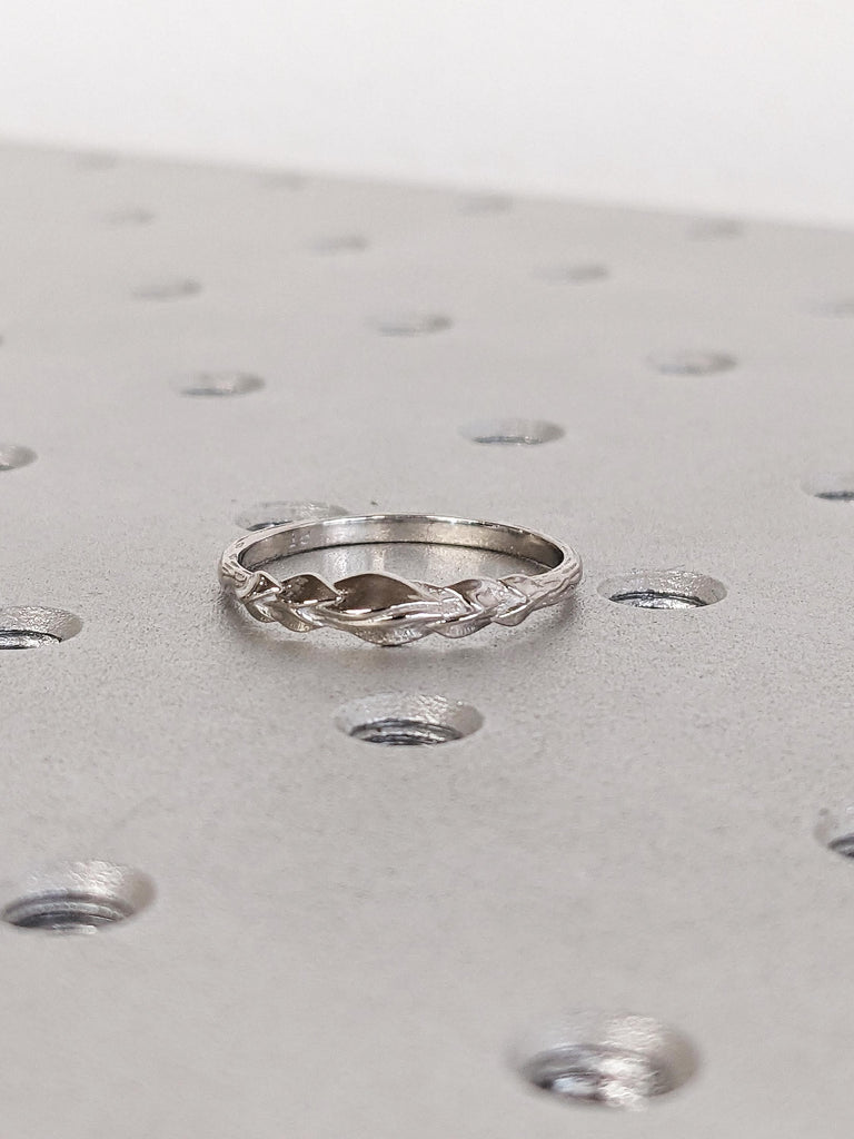 Lily Contoured Flower Wedding Ring, Women's Engagement Ring, Polished Finished Platinum Matching Ring, Promise Ring For Her image #5