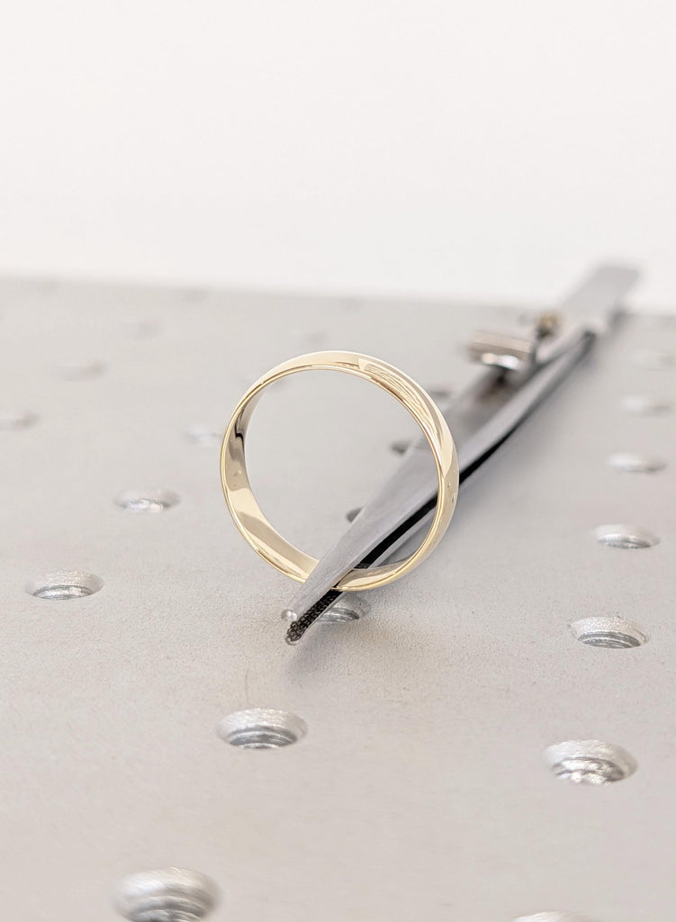 14K Solid Yellow Gold Wedding Band, Male Wedding Ring, Minimalist Men's Ring, Men Gold Ring, Wedding Rings For Men, Engagement Rings For Men image #5