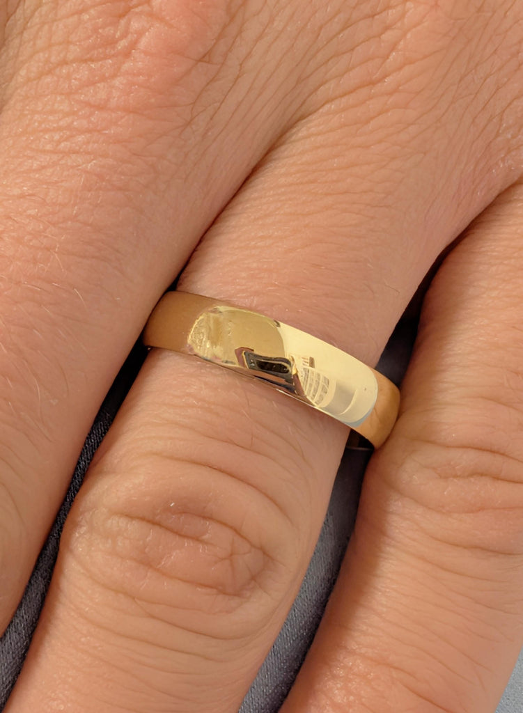 14K Solid Yellow Gold Wedding Band, Male Wedding Ring, Minimalist Men's Ring, Men Gold Ring, Wedding Rings For Men, Engagement Rings For Men image #9