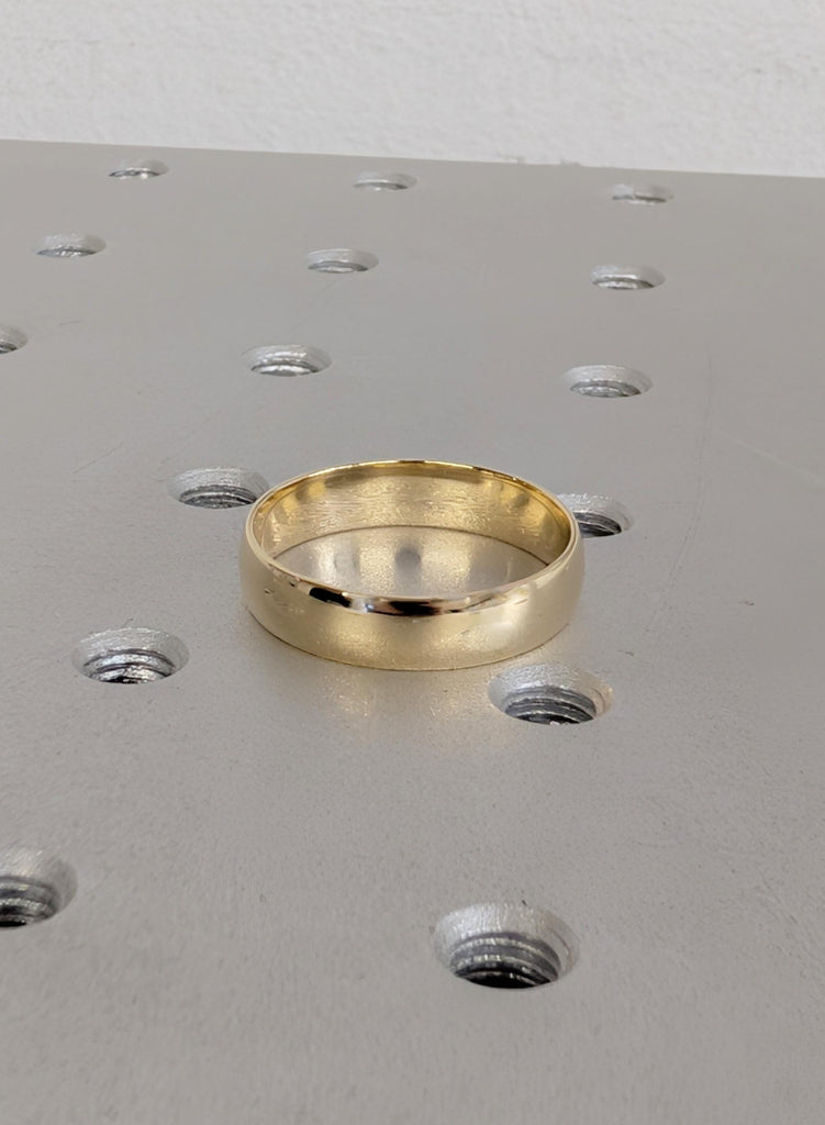 14K Solid Yellow Gold Wedding Band, Male Wedding Ring, Minimalist Men's Ring, Men Gold Ring, Wedding Rings For Men, Engagement Rings For Men image #2