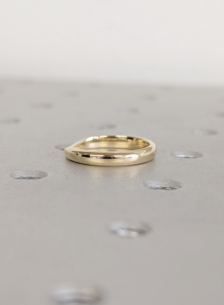 Wedding Band Women, 14K Yellow Gold Stacking Ring For Women, Matching Ring For Her, Ring Stacks, Minimalist Solid Gold Ring, Promise Ring image #6