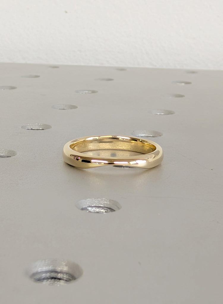 Wedding Band Women, 14K Yellow Gold Stacking Ring For Women, Matching Ring For Her, Ring Stacks, Minimalist Solid Gold Ring, Promise Ring image #3