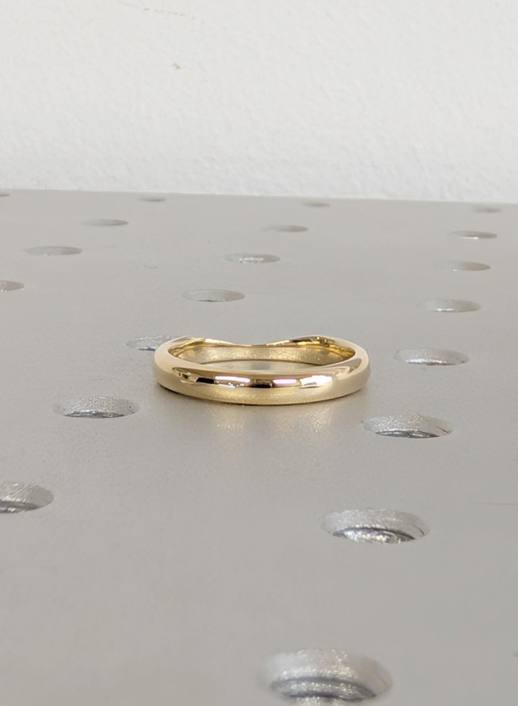 Wedding Band Women, 14K Yellow Gold Stacking Ring For Women, Matching Ring For Her, Ring Stacks, Minimalist Solid Gold Ring, Promise Ring image #7