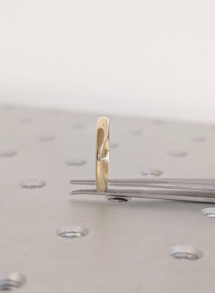 Wedding Band Women, 14K Yellow Gold Stacking Ring For Women, Matching Ring For Her, Ring Stacks, Minimalist Solid Gold Ring, Promise Ring image #10