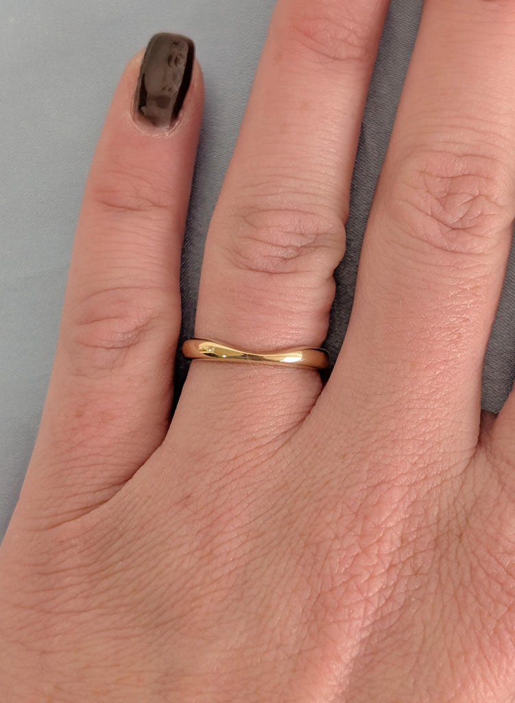 Wedding Band Women, 14K Yellow Gold Stacking Ring For Women, Matching Ring For Her, Ring Stacks, Minimalist Solid Gold Ring, Promise Ring image #15