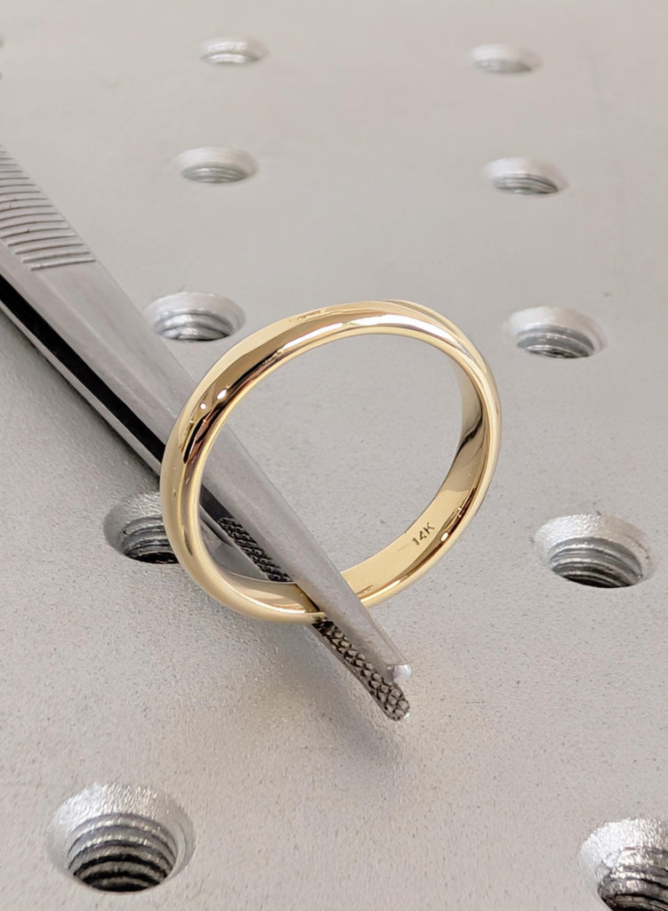 Wedding Band Women, 14K Yellow Gold Stacking Ring For Women, Matching Ring For Her, Ring Stacks, Minimalist Solid Gold Ring, Promise Ring image #2
