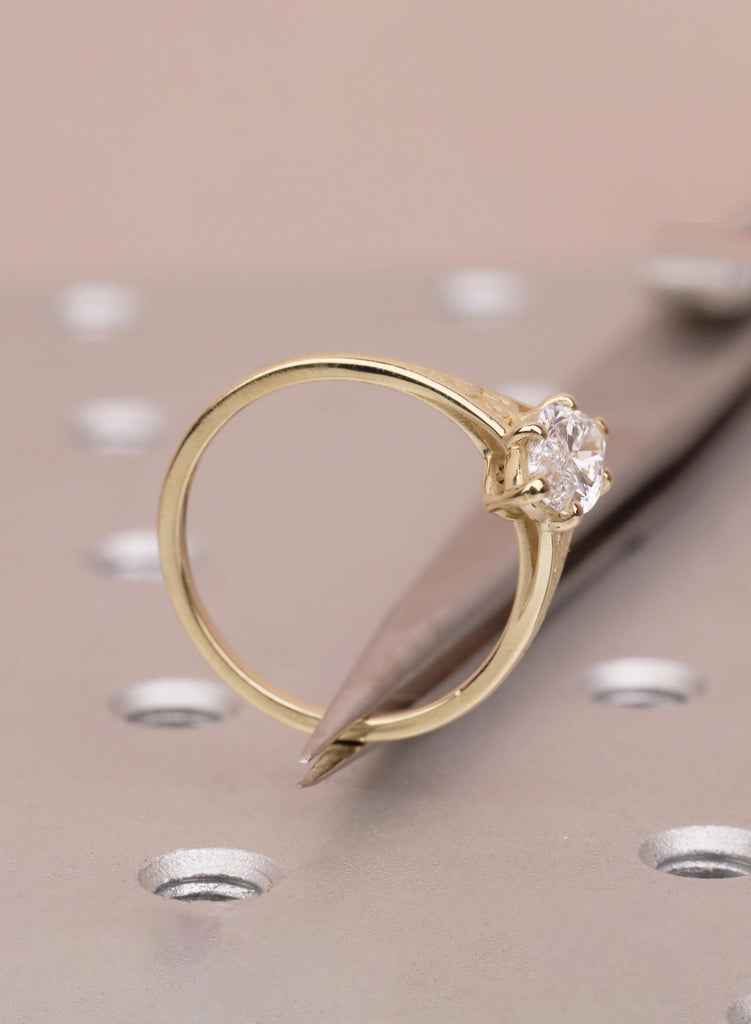 Victorian Style Marquise Cut Moissanite Ring, Antique Filigree Engraved Band, 14K Yellow Gold Heirloom Engagement Ring image #5