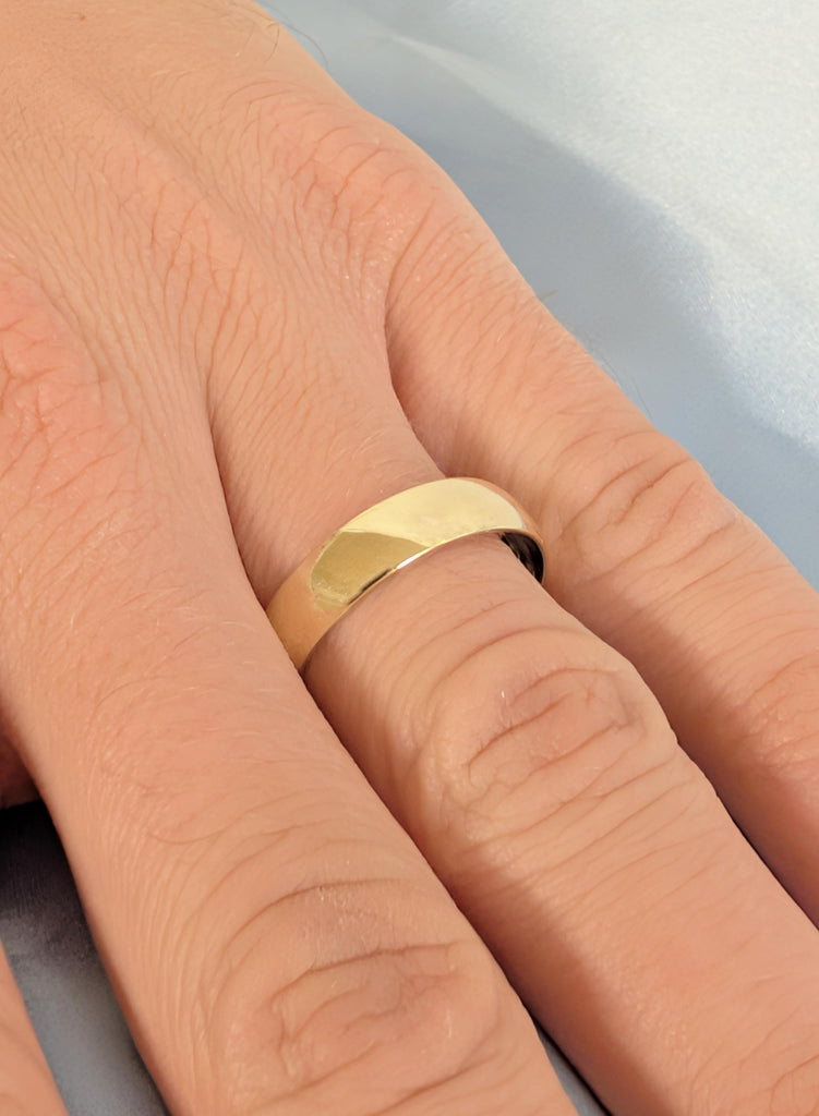 14K Solid Yellow Gold Wedding Band, Male Wedding Ring, Minimalist Men's Ring, Men Gold Ring, Wedding Rings For Men, Engagement Rings For Men image #4