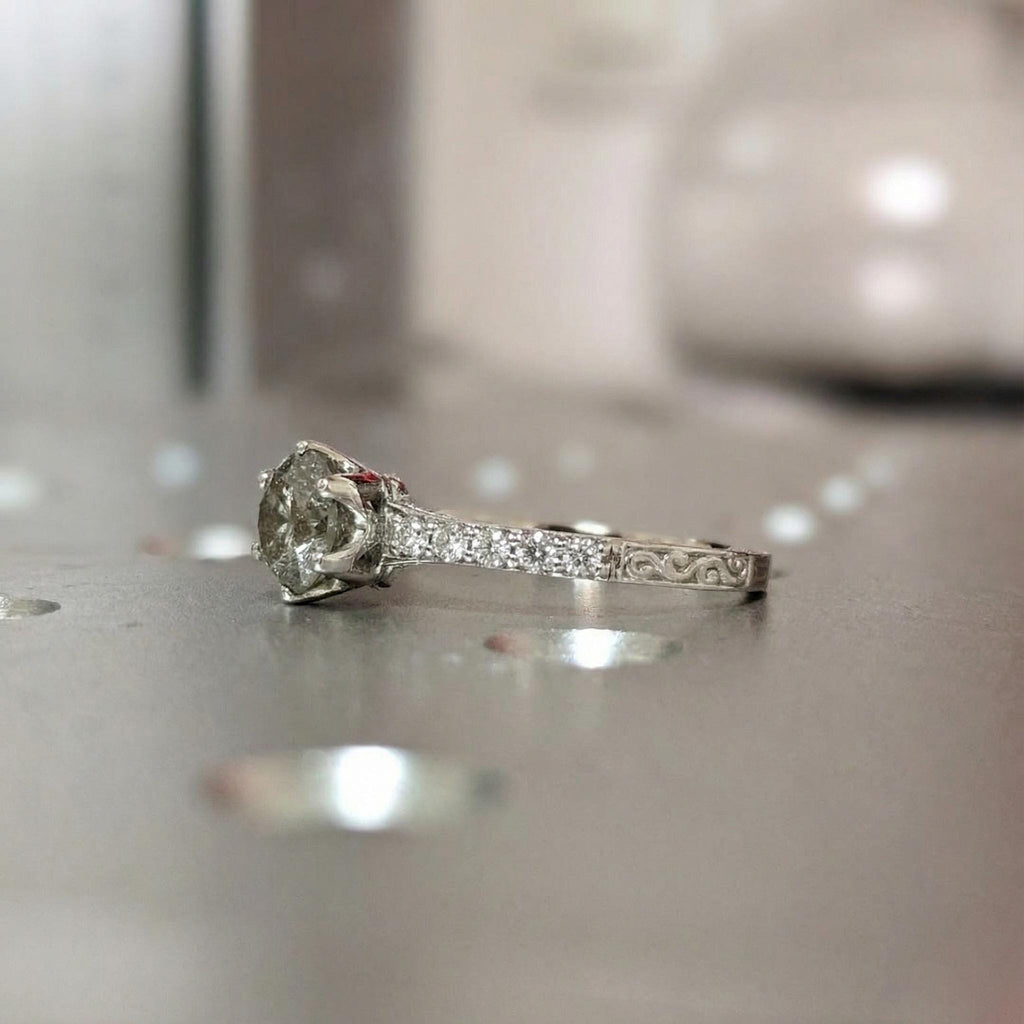 Vintage Engagement Ring, Eternity White Gold Rings