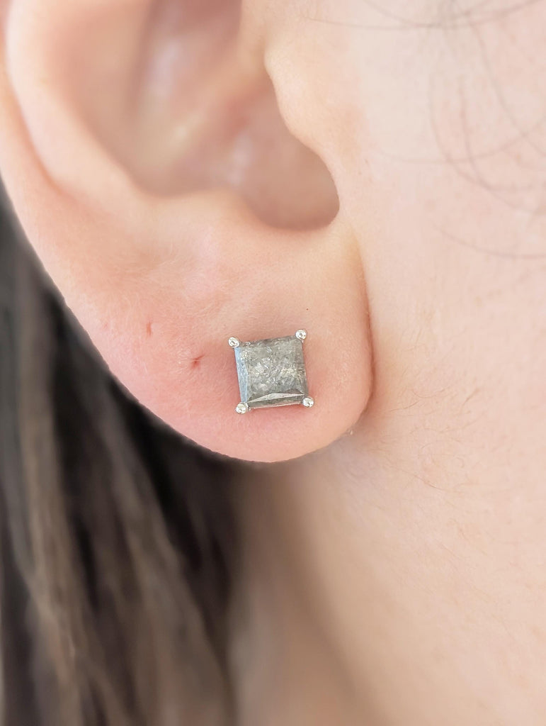 14k Solid White Gold Earrings