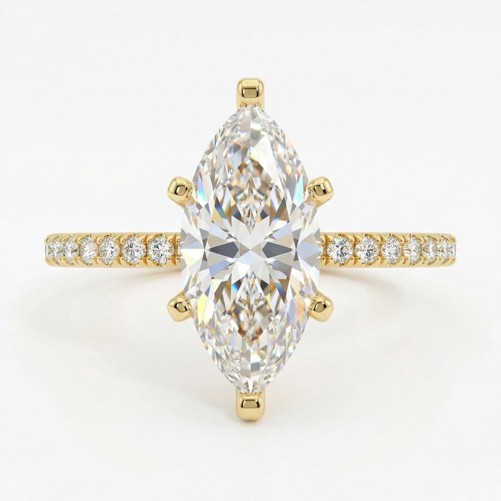 Marquise Moissanite Engagement Ring