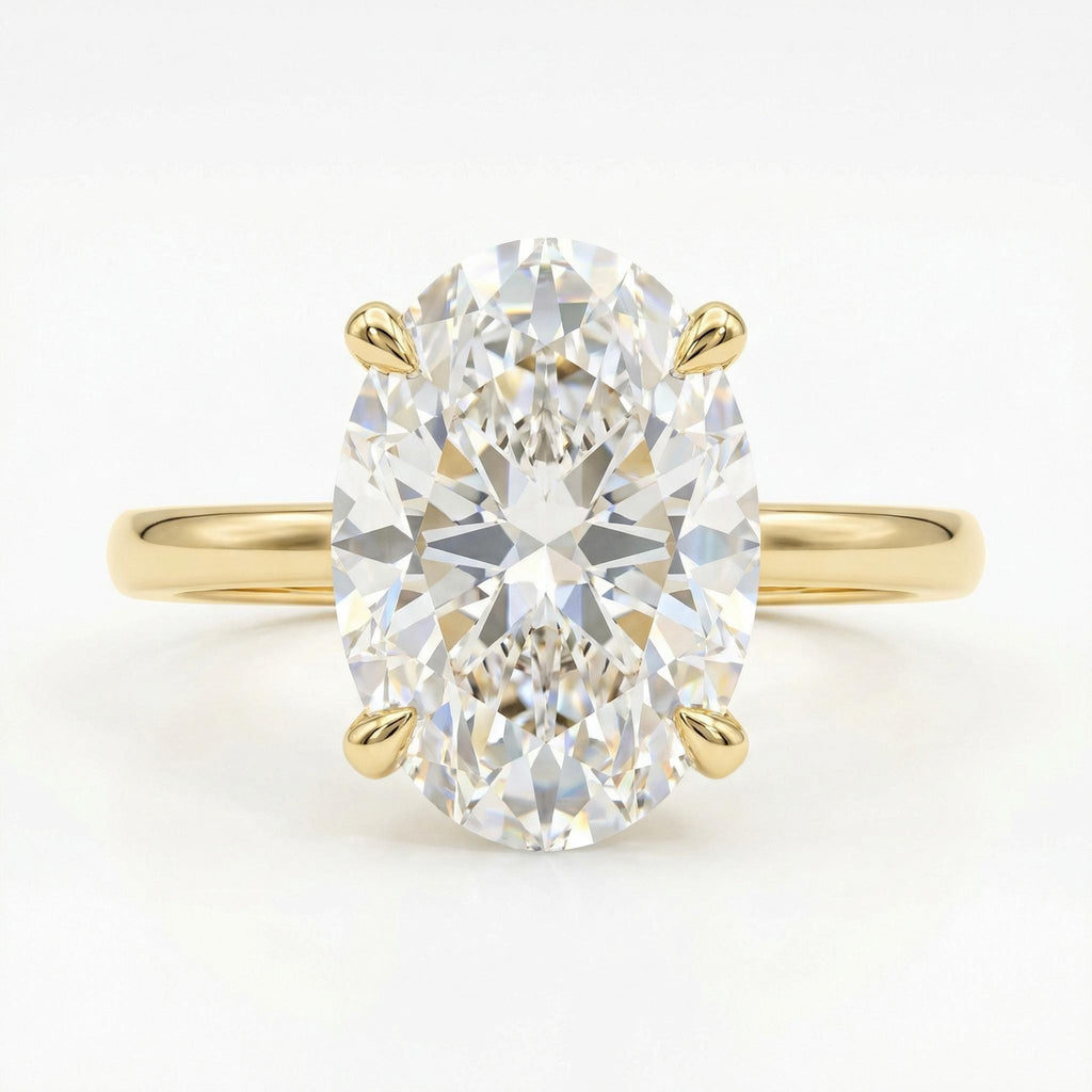 Oval Hidden Halo Moissanite Engagement Ring