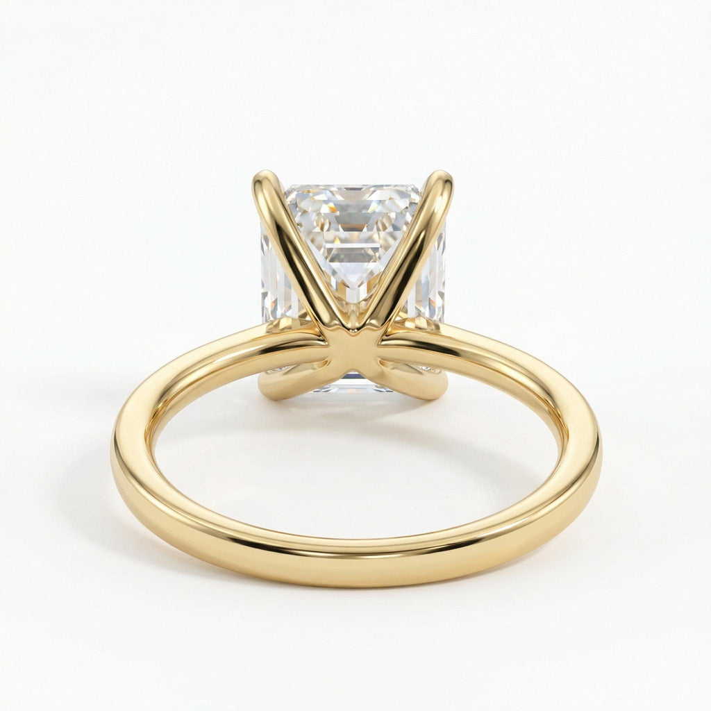 4 Carat Emerald Cut Lab Grown Diamond Engagement Ring, 4ct Emerald Cut Ring, IGI Certified Lab Diamond Solitaire Ring, 14k Gold Promise Ring image #4