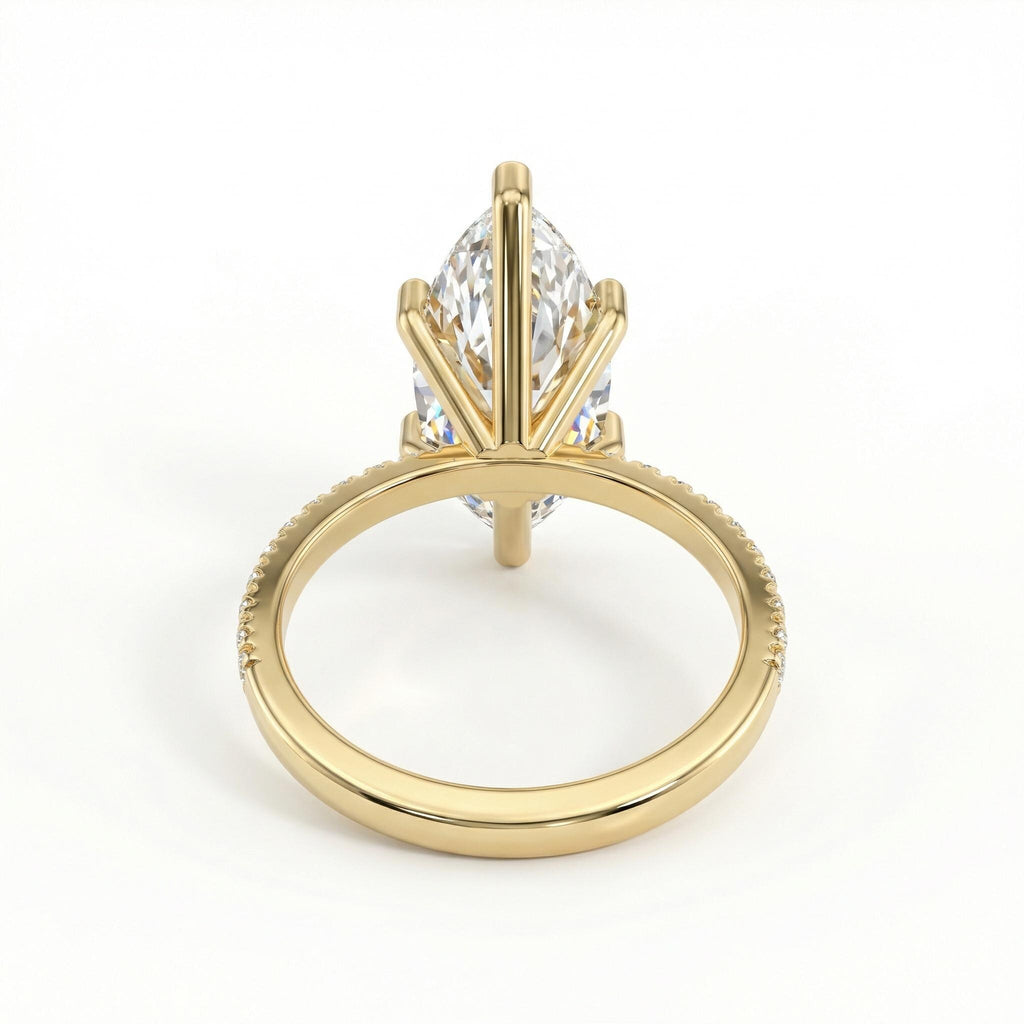 3ct Marquise Moissanite Engagement Ring, 14k Gold Promise Ring for Her, Vintage Statement Ring, Unique Eternity Rings for Women, Bridal Ring image #4