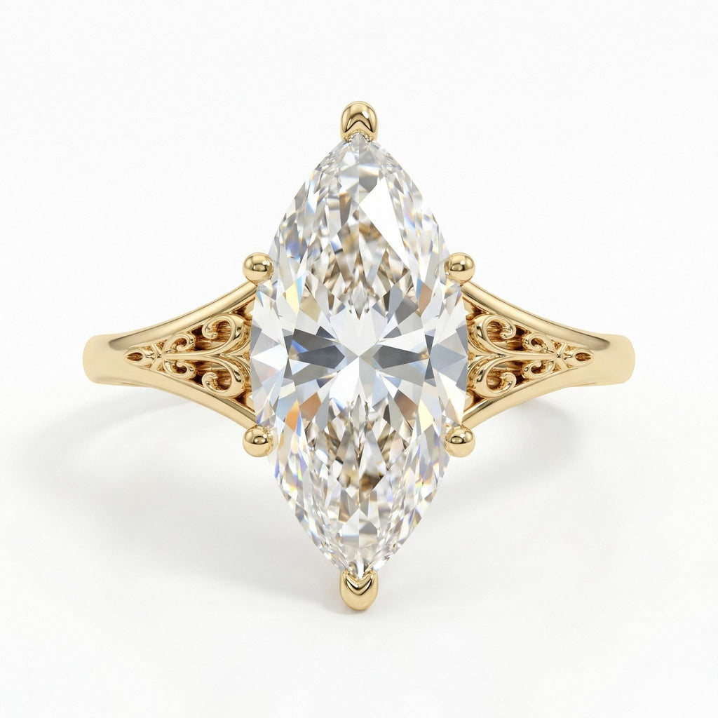 Vintage Filigree Lab Grown Diamond Engagement Ring